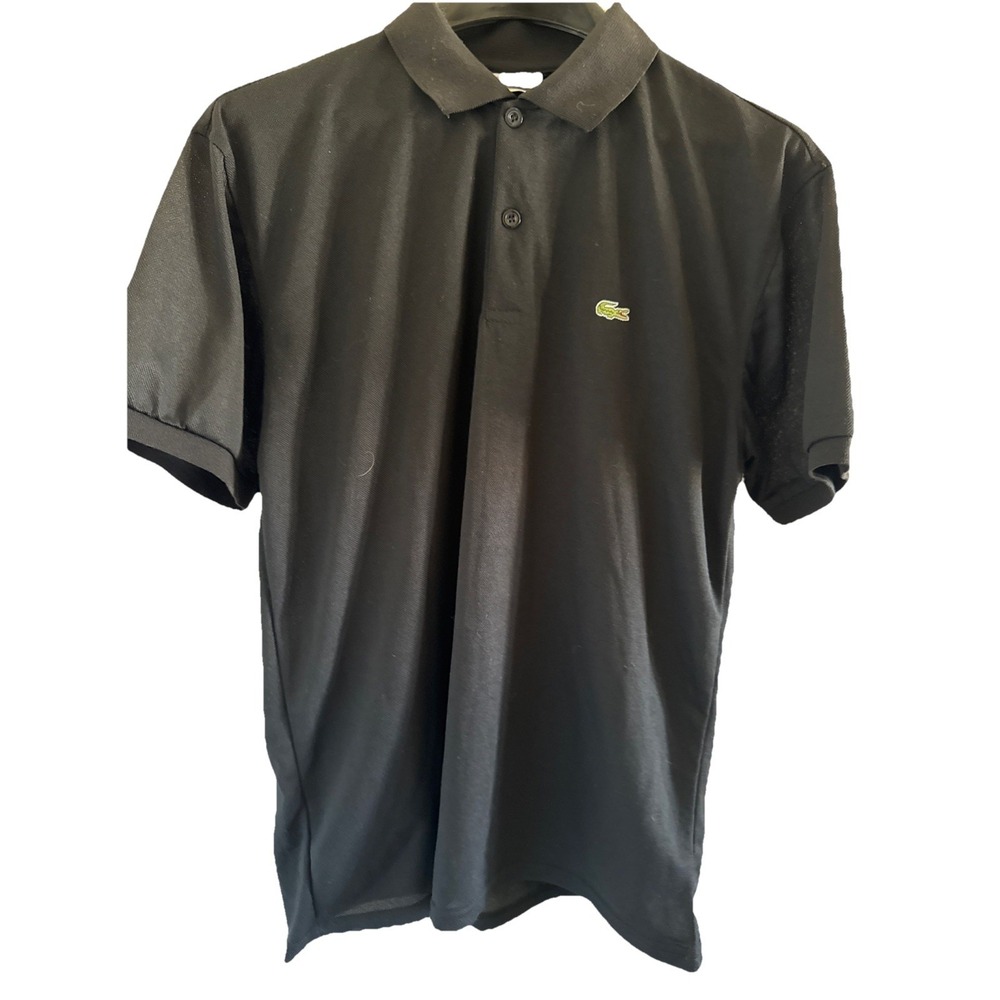 Lacoste Black Polo Short Sleeve Shirt Alligator Classic Fit Men's Size 6 US L